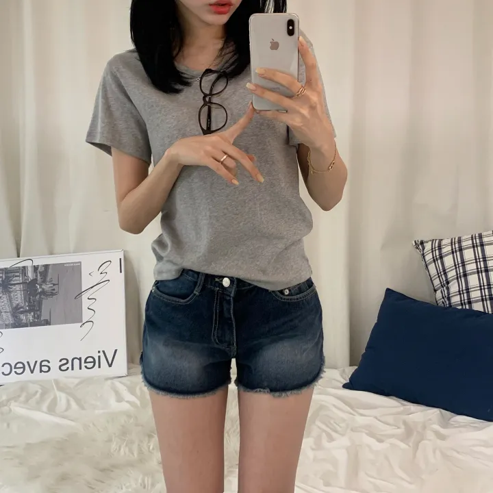 [스탠다드ver/여리여리~.] 기본 라운드 여름 봄 무지 면 반팔티 (6col) 상세 이미지 3