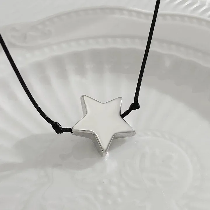 [당일발송]⭐ STAR ⭐빈티지 별 목걸이🖤원석 스타 디테일🖤 끈목걸이 봄 여름 물놀이 목걸이 상세 이미지 8