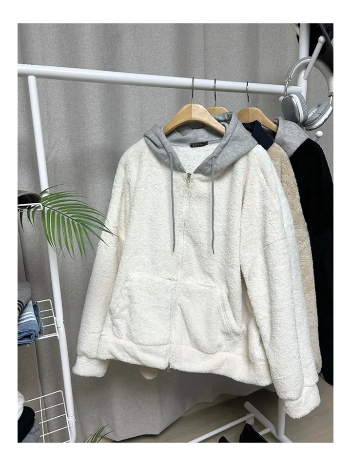 [당일배송][양털/뽀글이]후드 플리스 투웨이 겨울 따뜻한 데일리 점퍼 3color 묶음할인중 상세 이미지 94