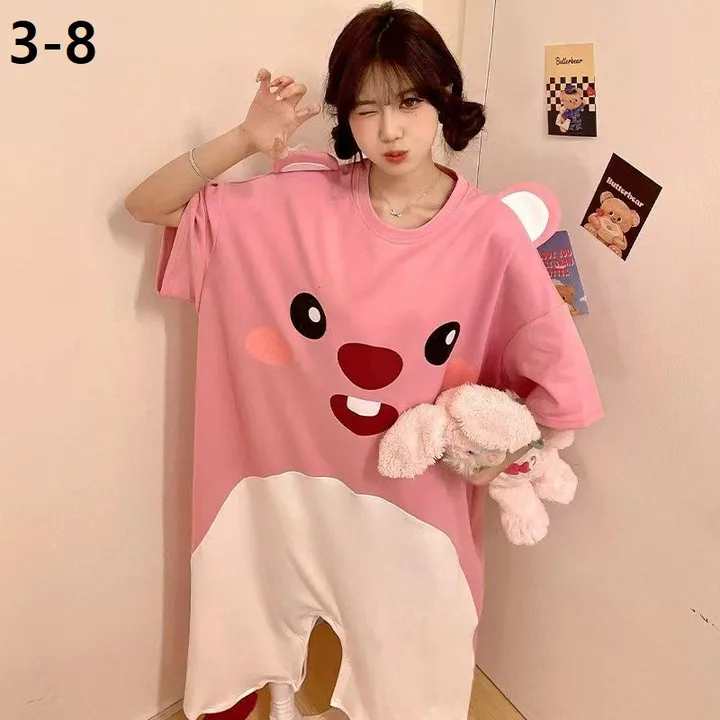 캐릭터 루즈핏 파자마/ 원피스 겸 점프슈트 홈웨어/잠옷/빅사이즈/M~2XL(40~100)KG/18COLOR/LBD1175 상세 이미지 9