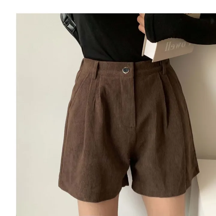 핀턱 코듀로이 뒷밴딩 골덴 하프팬츠 반바지 봄 가을 겨울 상세 이미지 7