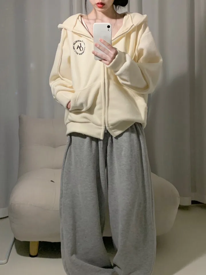 후리스 레터링 더비 투웨이 후드zip up -10col 상세 이미지 34