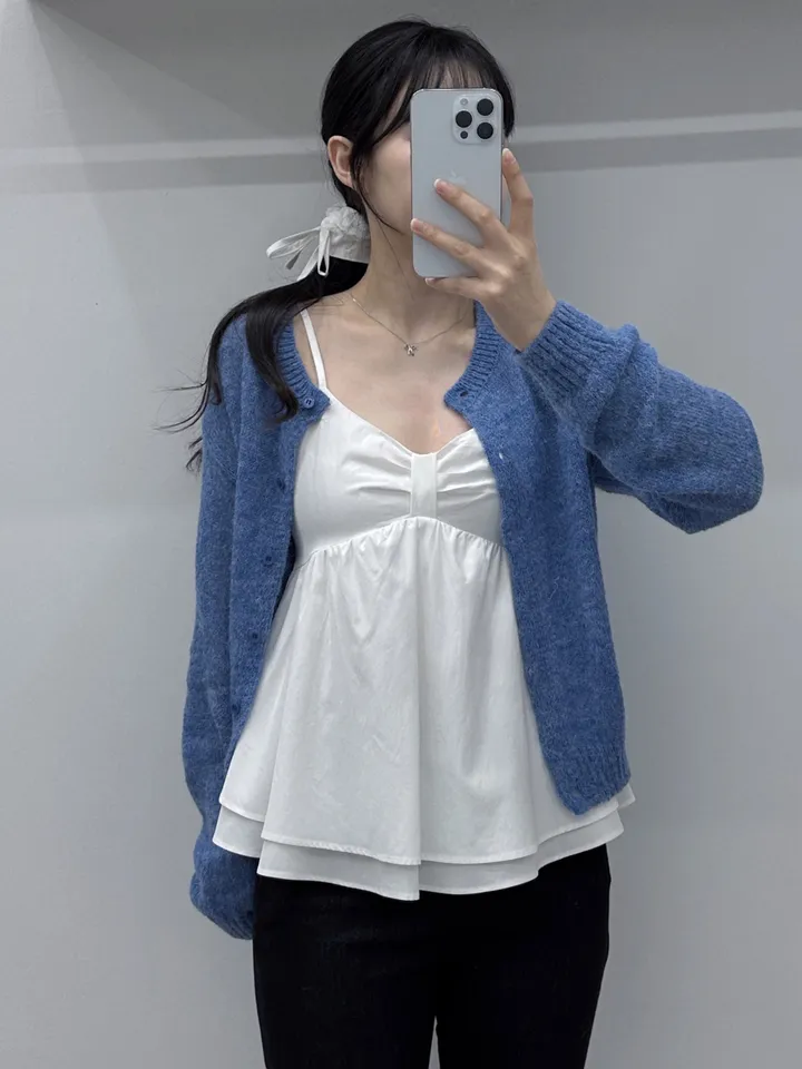 [여리핏/주문폭주] 뽀용 파스텔 라운드 알파카 니트 가디건/ 알파카가디건 여리가디건 봄가디건 간절기가디건 핑크가디건 청순여리 봄옷 레이어드 루즈핏가디건 얇은가디건 핑크가디건 상세 이미지 23