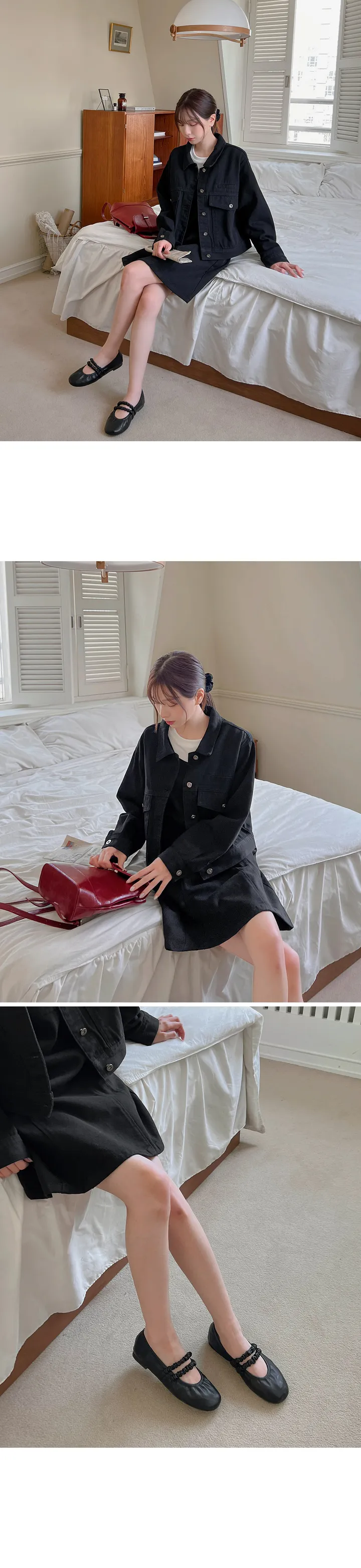 [55-120][셋업룩][크롭]코튼지니셋업 점퍼 상세 이미지 35