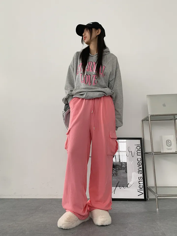 ✨줍줍SALE/마지막수량!!✨[기본,롱기장/가격찐!! 도톰한 쭈리원단 *스트링조절* 데일리 와이드 트레이닝팬츠] 이단쭈리카고스트링팬츠 상세 이미지 13