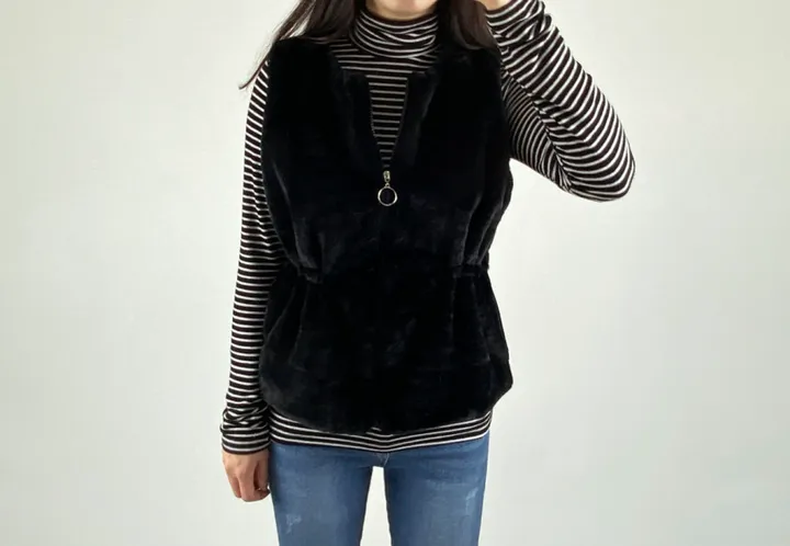 부드러운 페이크퍼 밍크 털조끼 퍼베스트 상세 이미지 8