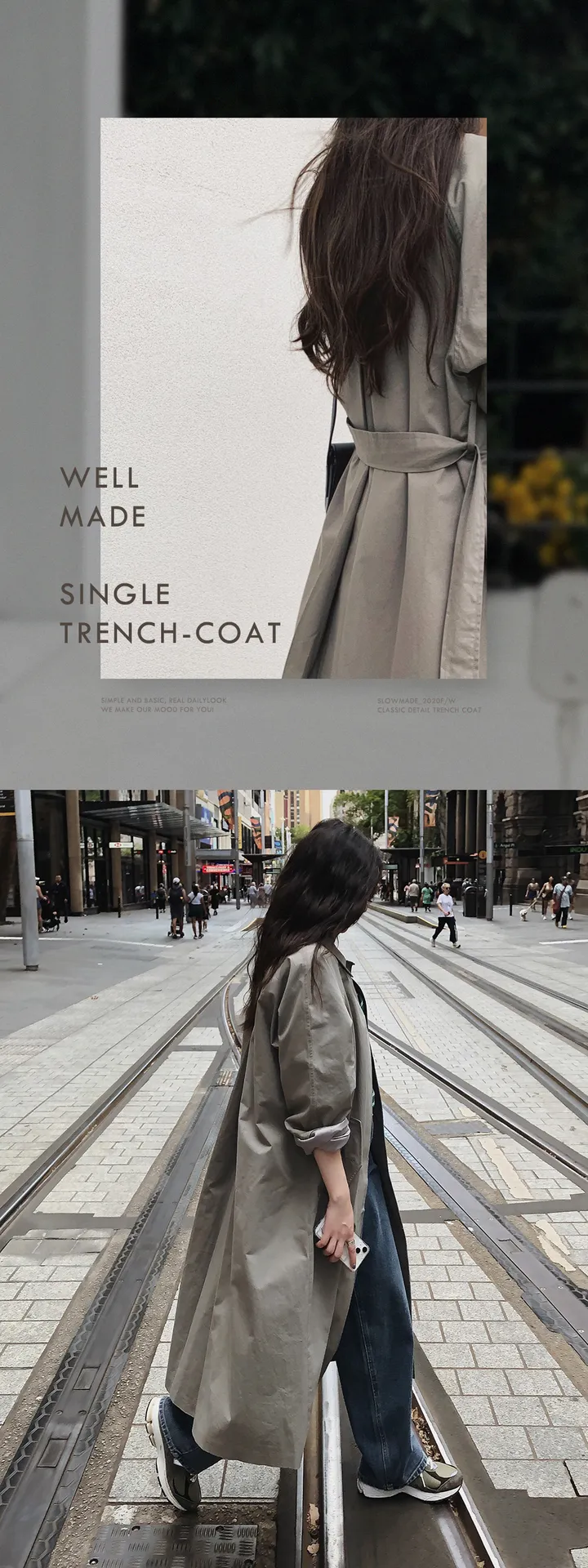 [❤️핑크추가/5년만에컴백!] 뉴로웰 핀턱싱글 트렌치코트 - 2 color (SLOWMADE/자체제작/프리미엄/간절기/봄아우터/래글런/히든단작/뒷핀턱) 상세 이미지 5
