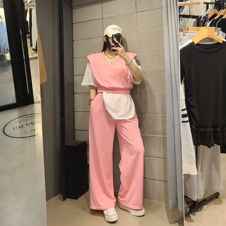 패드 브이넥조끼 와이드 세트 상세 이미지 1