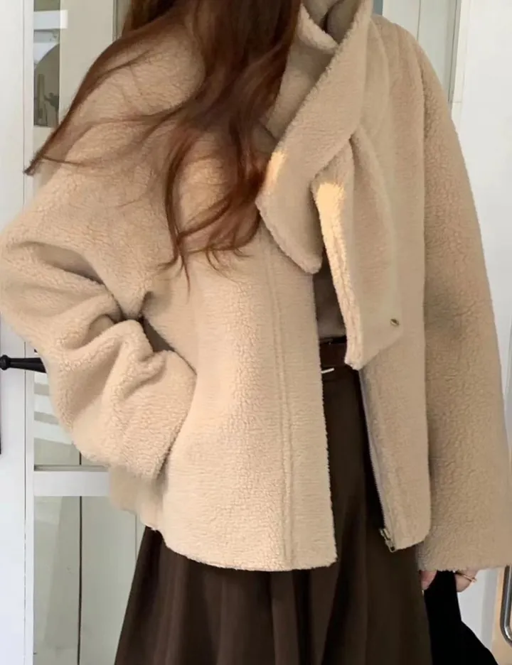 [목도리 세트][뽀글이/양털] 뭉게 포근 보들 플리스 집업 - 2color 상세 이미지 21