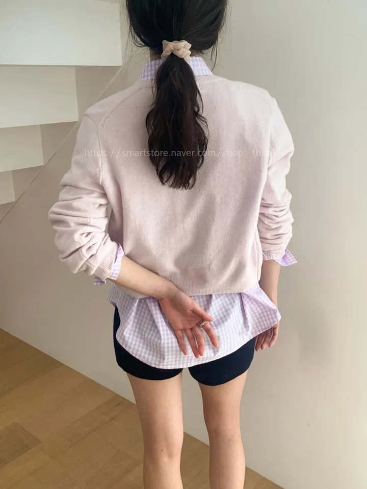 [레드당일] 데일리 라운드 캐시가디건 베이직 기본 니트 자개단추 봄 간절기 올리브 연핑크(5color) 상세 이미지 17