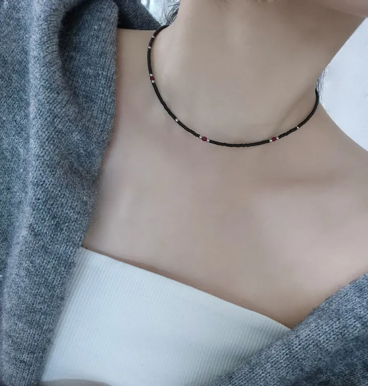 레드 원석 비즈 목걸이 상세 이미지 9