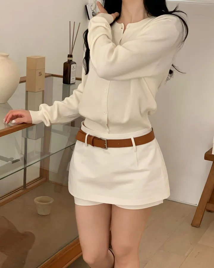 팔뚝살부각X /팬던트 가디건 봄가디건 세미크롭 크롭 니트 가디건 상세 이미지 78