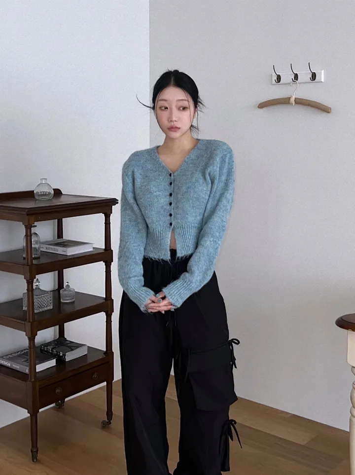 비교불가![러블리핏/고퀄] 베리믹스 보카시 스프링 버튼 가디건 / 간절기 봄 가을 루즈핏가디건 아방 크롭 상세 이미지 11