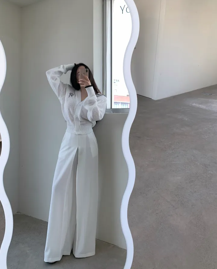 리본자수 투웨이 랩 가디건 상세 이미지 2