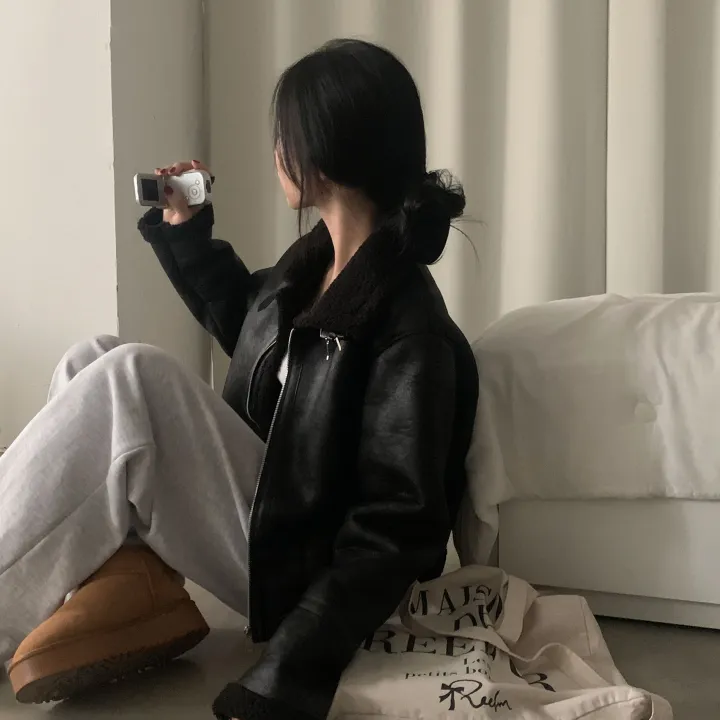 [이번주최저가!/🤎루즈핏] 샌드 양털 하이넥 크롭 무스탕 숏자켓 - 2color 상세 이미지 22