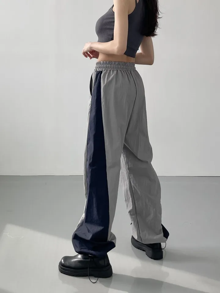 🌪Smoke 사선 팬츠 / 스우파 배색 얼룩말 바다 블랙 스트링 청 카고팬츠 와이드팬츠 힙 스트릿 유니크 빈티지 y2k 힙합 댄스 댄서 무대의상 공연의상 카고바지 포켓 데님팬츠 상세 이미지 16