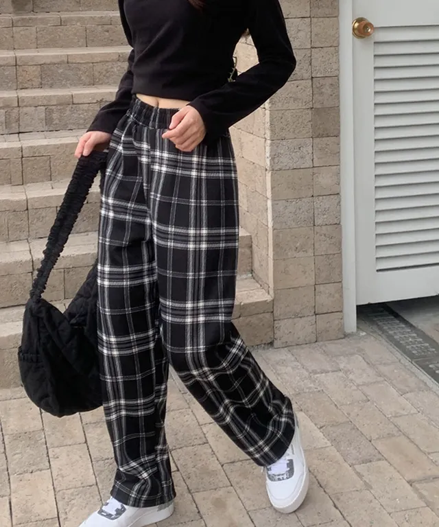 🔥[2장가격] 양털 기모 체크 수면바지 홈웨어 원마일웨어 와이드팬츠 기모바지