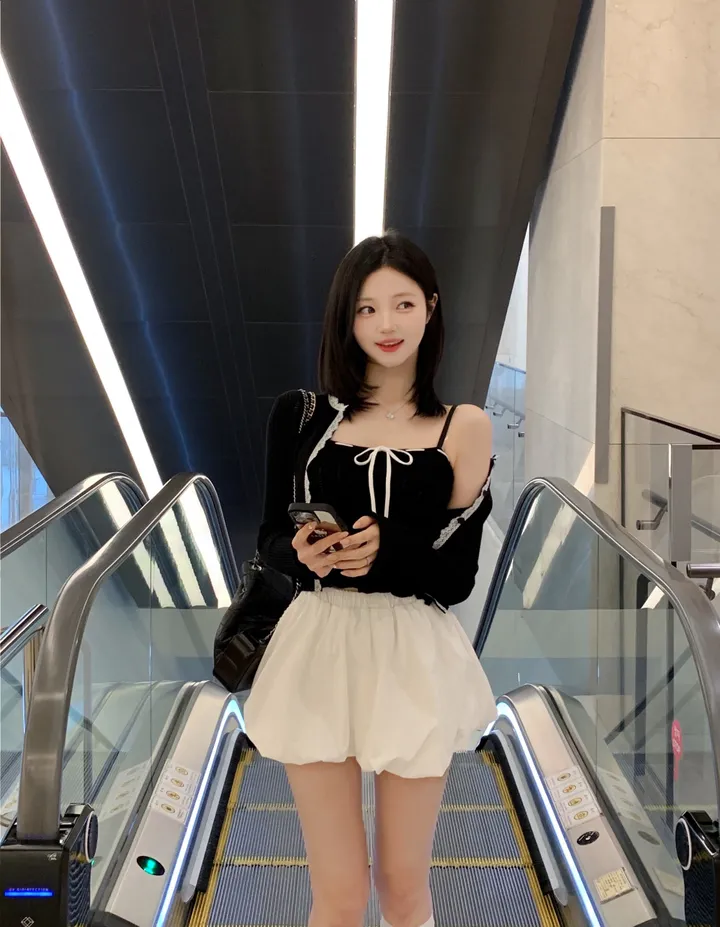 아인 레이스 리본 나시 가디건 세트 상세 이미지 8