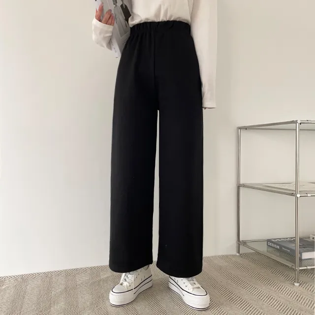 (키작녀,베이직,키큰녀) (기모선택가능!) 포시즌 밴딩와이드팬츠 트레이닝팬츠 4color 상세 이미지 33