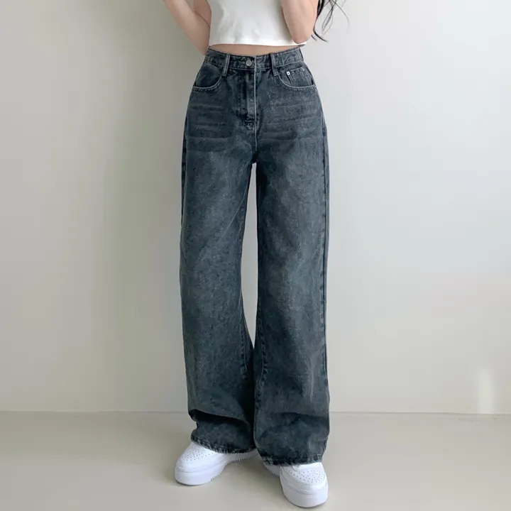 ["인생"데님🖤/기장선택/~XL] 올데이 하이웨스트 캣브러쉬 워싱 데님 와이드 팬츠 바지 키작녀 키큰녀 빅사이즈 청바지 상세 이미지 18