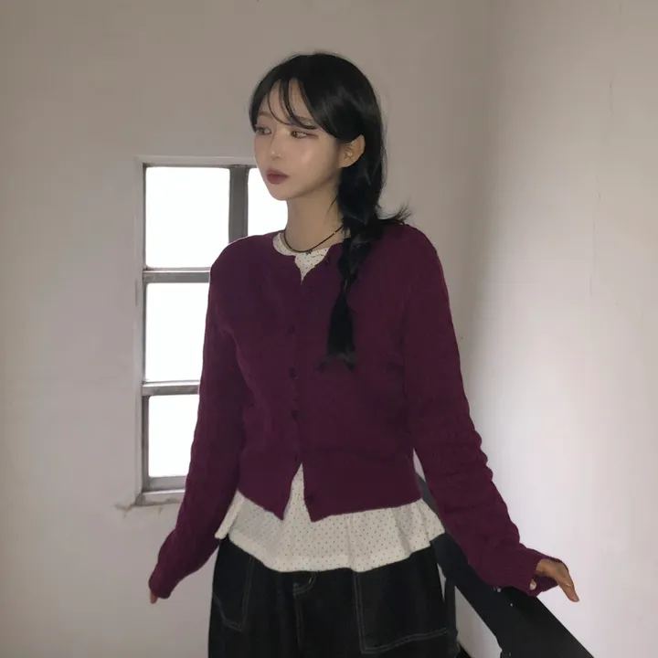 [NEW봄신상✨]데일리 라운드넥 베이직 기본 꽈배기 가디건 긴팔 9color 상세 이미지 17