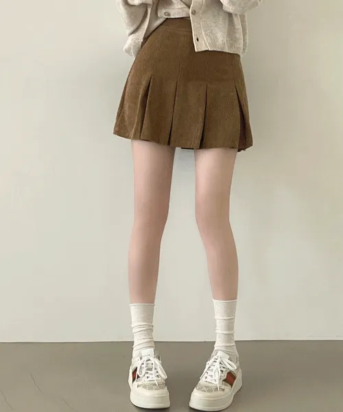 [속바지o/핏보장!] 러블리무드, 골덴 플리츠 미니스커트 (3color)