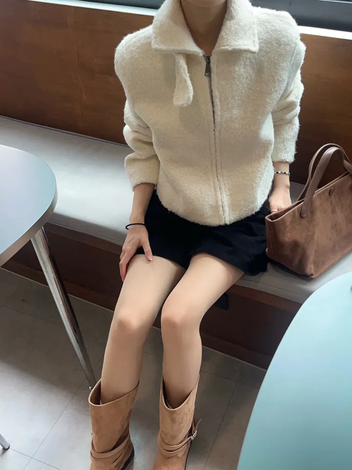 [주문폭주] 크리미 하이넥 숏코트 - 2col 상세 이미지 24