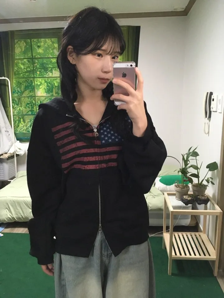 [최저가‎]⋆˚✿˖°아메리칸 성조기 미국 투웨이 후드 집업(2color) 상세 이미지 11