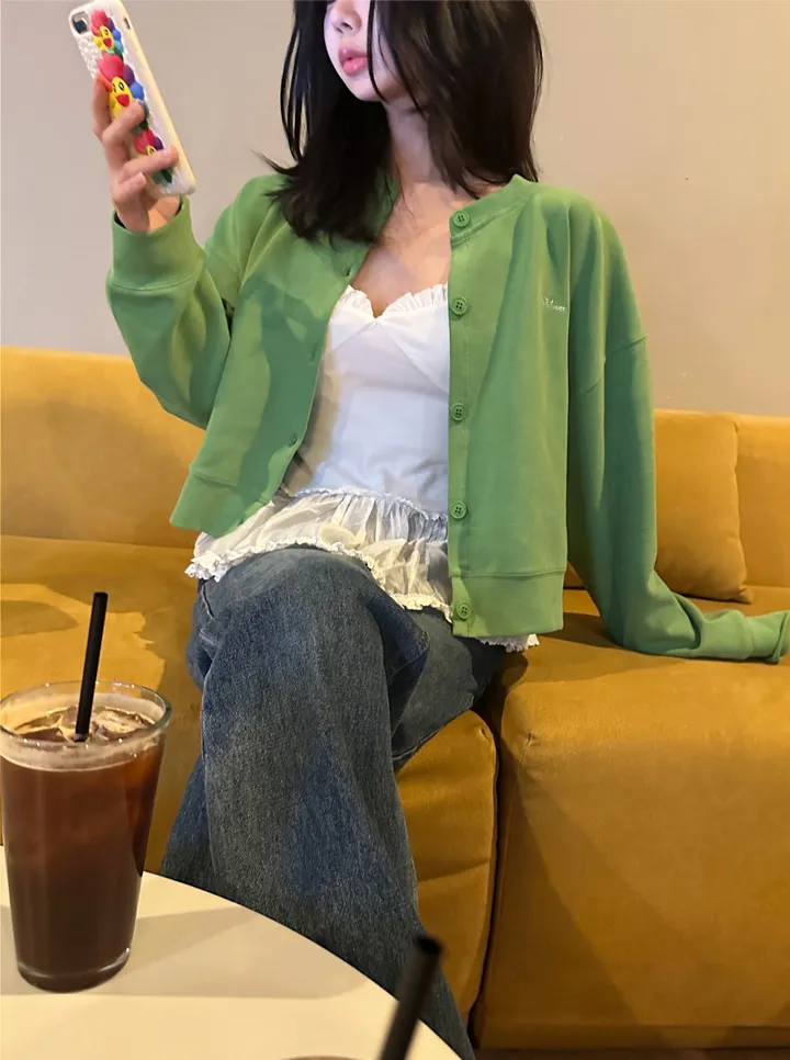 hip lovely boss cardigan ; 2color 가디건, 볼레로, 숏가디건, 면가디건, 꾸안꾸, 추리링 상세 이미지 8