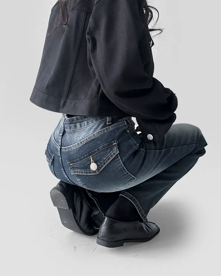 [~XL/2기장] 보헤미안 포켓걸 인어핏 S라인 워싱 부츠컷 데님 팬츠 바지 상세 이미지 20