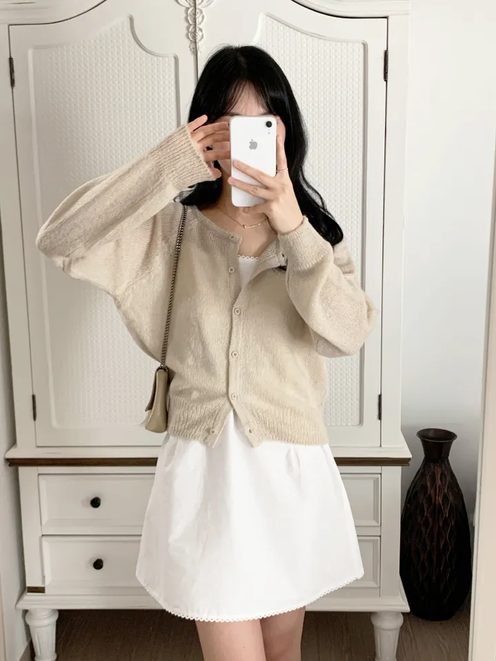 [보송/여리핏☁️] 바스 모헤어 가디건 (5color) 봄가디건/여름옷/데일리룩/데이트룩/벚꽃/나들이룩/핑크/니트/피크닉룩 상세 이미지 29