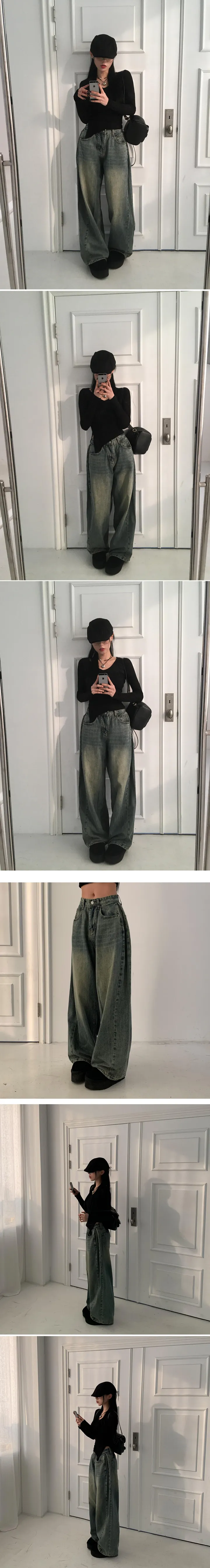 [기획가🖤/핏보장/기장선택] 필링 워싱 사이드 핀턱 와이드 pt - 4color 상세 이미지 8