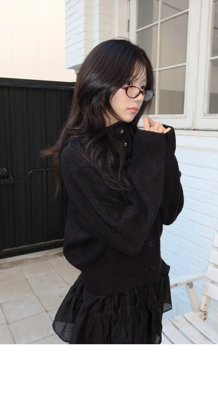 [데일리/빈티지🖤] 모루카 후드 버튼 하이넥 니트 가디건-5color 상세 이미지 16