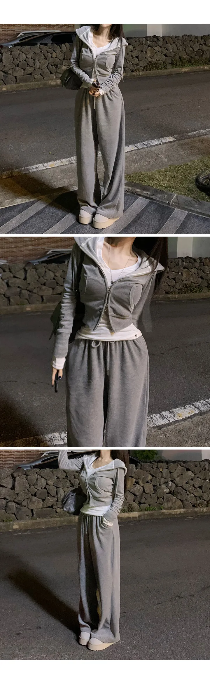 (2size/기본,롱)[*골넓핏/부함X따뜻보장] made 윙클 벨벳 트레이닝 세트 허얇골넓 겨울트레이닝 상세 이미지 32