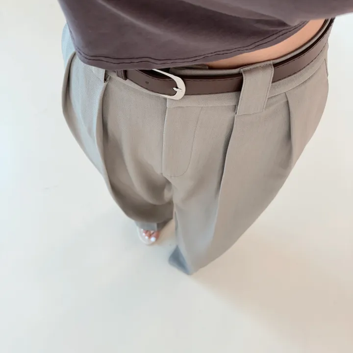 [벨트SET]탄탄 핀턱 와이드 슬랙스 상세 이미지 9