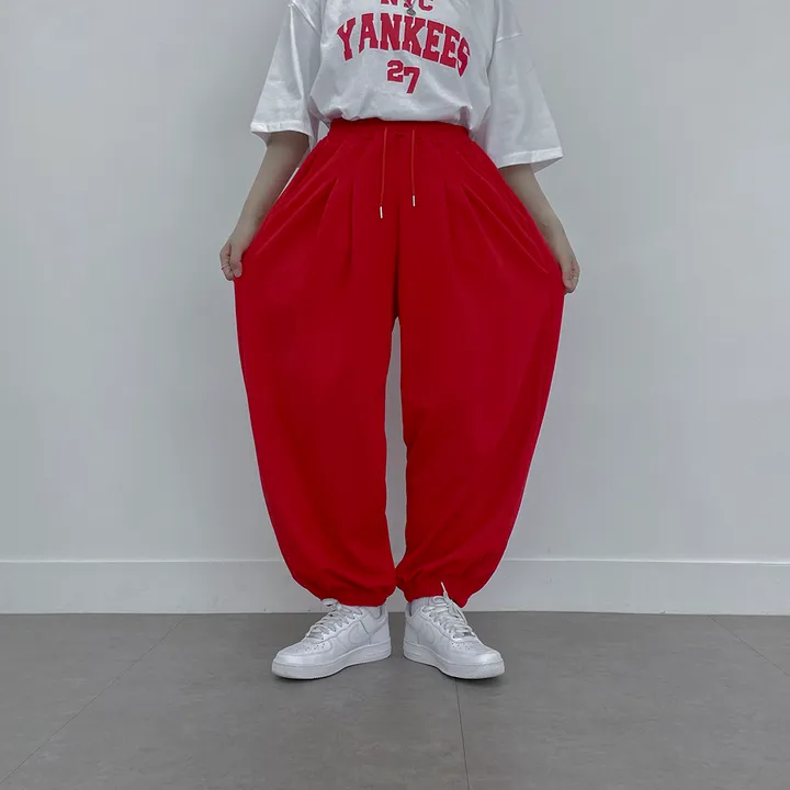 [우체국🚀/오늘출발/❤주문폭주❤/unisex/빅사이즈] 더블 핀턱 와이드 밴딩 조거 트레이닝 팬츠 4colors 상세 이미지 4