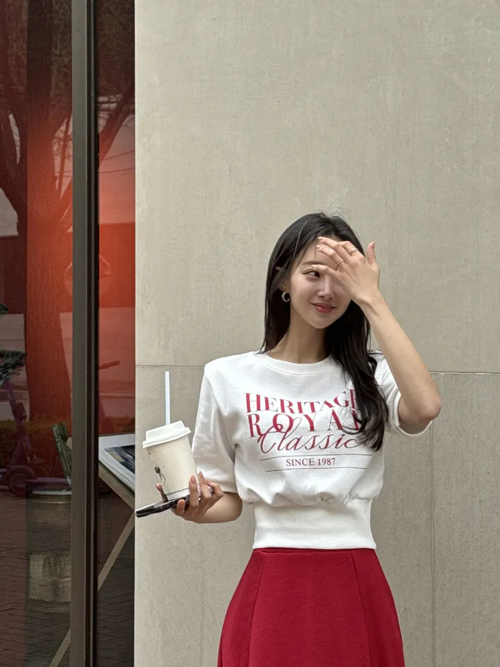 (자체제작/주문폭주~)헤리티지 맨투맨 롱 스커트 세트 상세 이미지 28