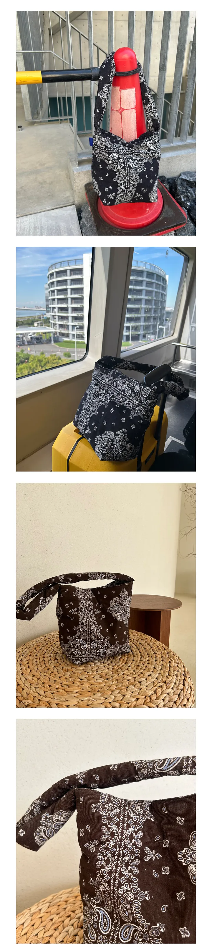 [더햅스] 패딩 골덴 페이즐리 미니 에코 백 핸드폰가방 상세 이미지 3