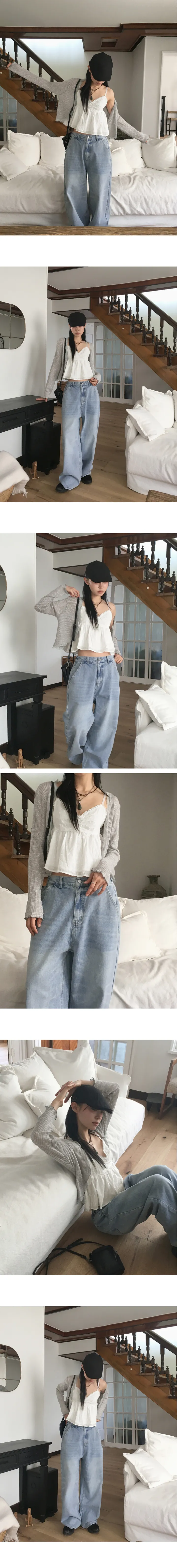 루넌 프릴 레이스 골지 물결 시스루 원버튼 긴팔 가디건 상세 이미지 7
