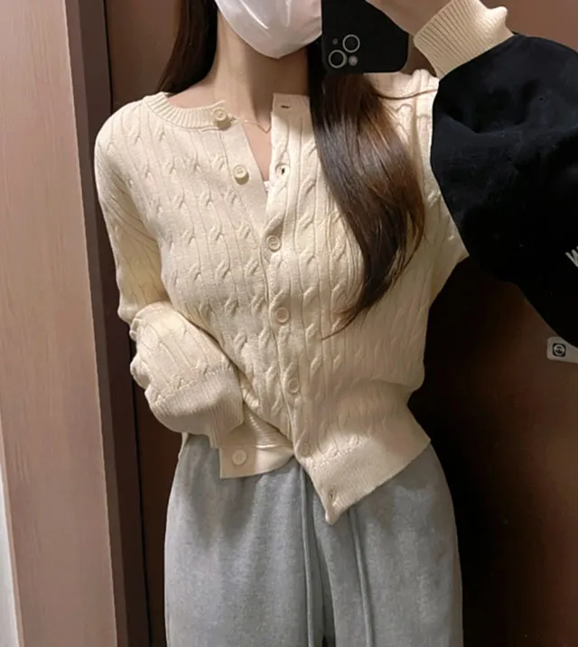 [고퀄/늘어짐X] 꽈배기 니트 케이블 데일리 가디건 상세 이미지 10