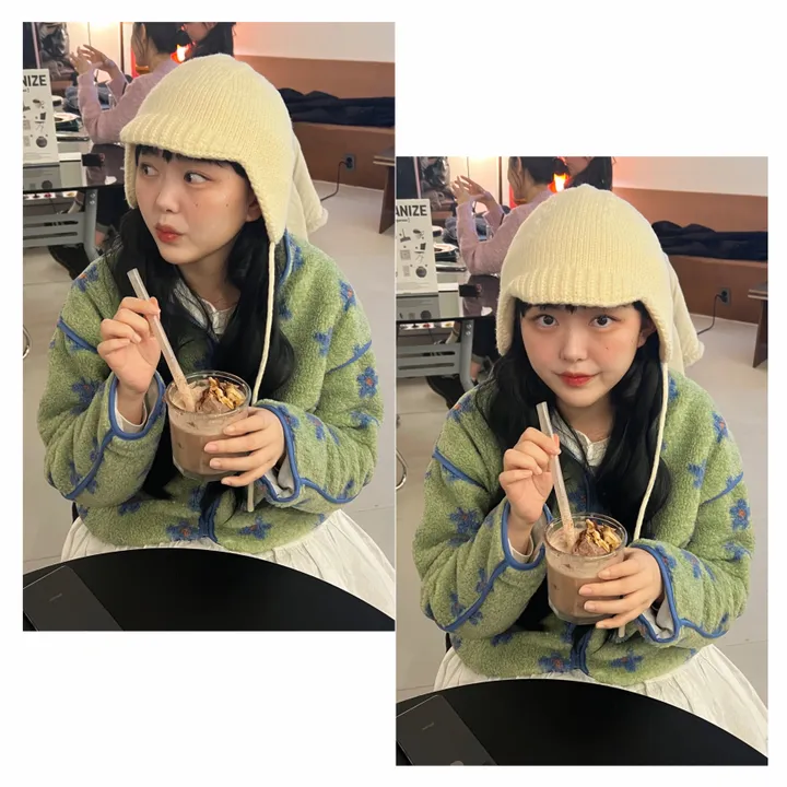 플라워 뽀글이 누빔 후리스 집업 상세 이미지 3