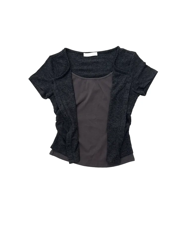 [25 SS신상🍀] Shirring Two Tone Layered Short NT 상세 이미지 17