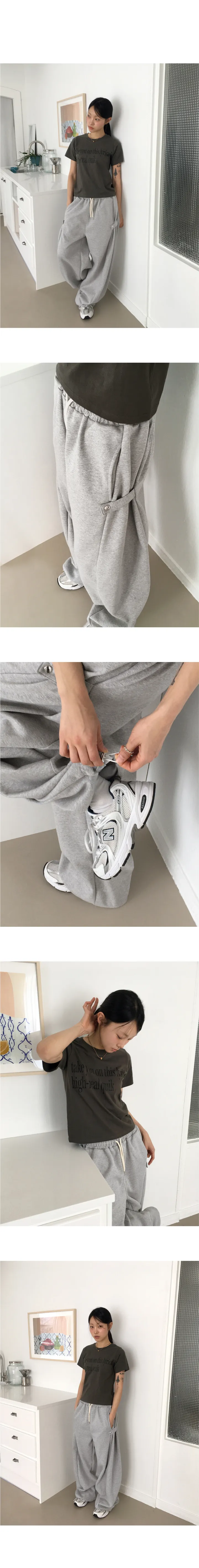 조드 사이드 스냅 벌룬 투웨이 쭈리 롱 와이드 조거 팬츠 상세 이미지 5