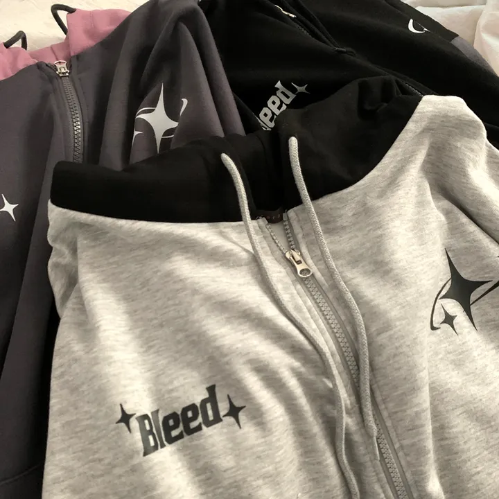 봄가을*[예쁜/스트릿!] 찰떡오버핏, 블리드 배색 투웨이 후드집업 3color 상세 이미지 24