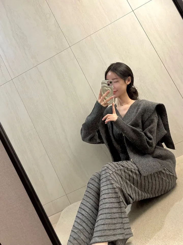 *숄 세트/강추! 여리 숄 니트 금장 가디건 *브이넥가디건, 숄가디건 상세 이미지 15