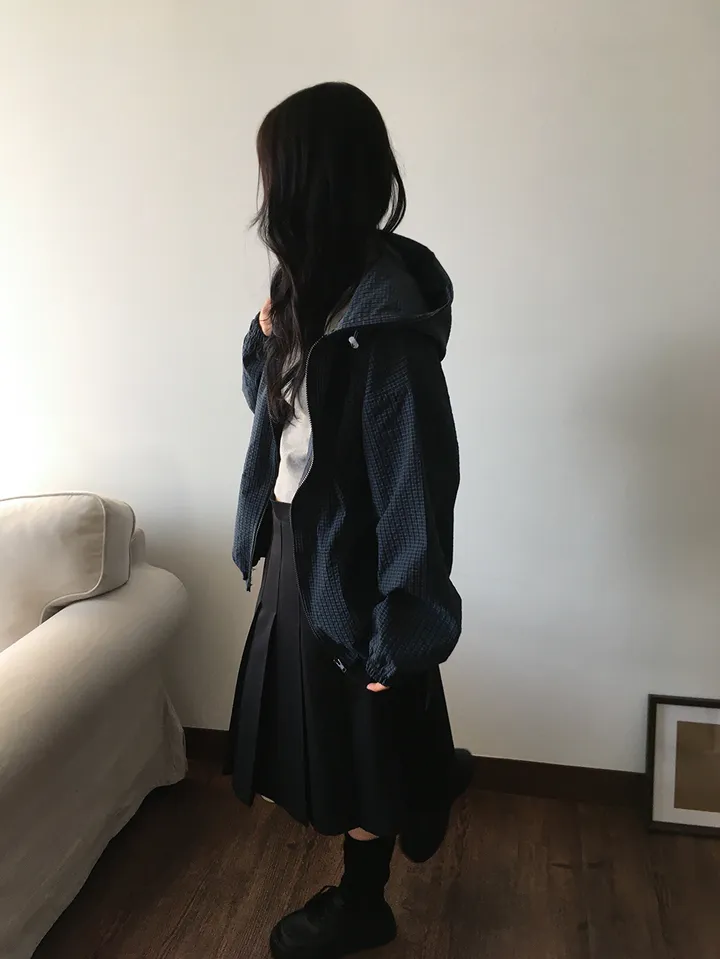 MD픽🩵 베카 체크 투웨이 후드 점퍼(5color) 상세 이미지 18