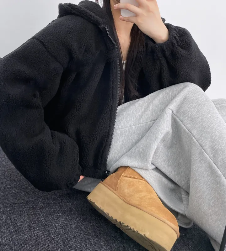 *아방핏후드집업* 뽀글이 후리스 플리스 후드집업 가을 겨울 아우터 집업 오버핏 상세 이미지 64