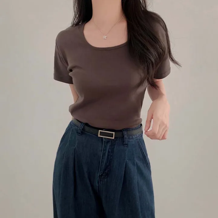 [팔말라핏/국내제작!]팔뚝살 부각없는, 라이프 베이직 스퀘어넥 루즈핏 반팔 티셔츠 상세 이미지 58