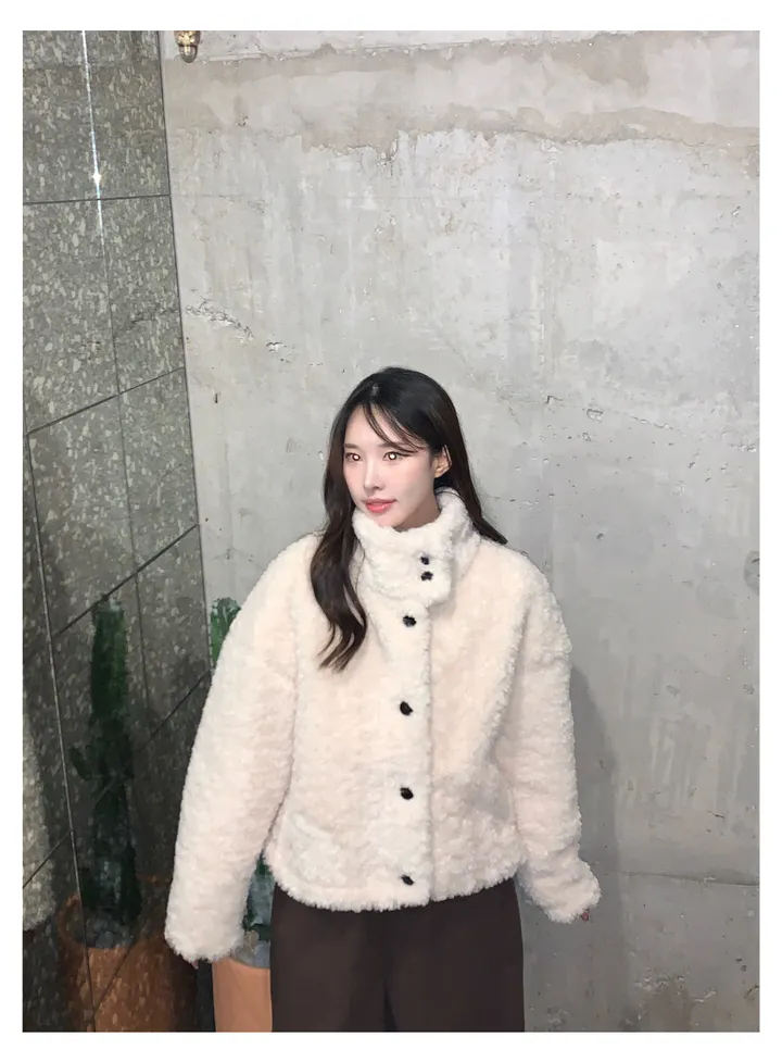 [최저가!/에이블리인기템*.*] 하이넥 터틀 뽀글이 퍼 자켓 겨울자켓 아우터 덤블 숏자켓 숏코트 플리스자켓 상세 이미지 11