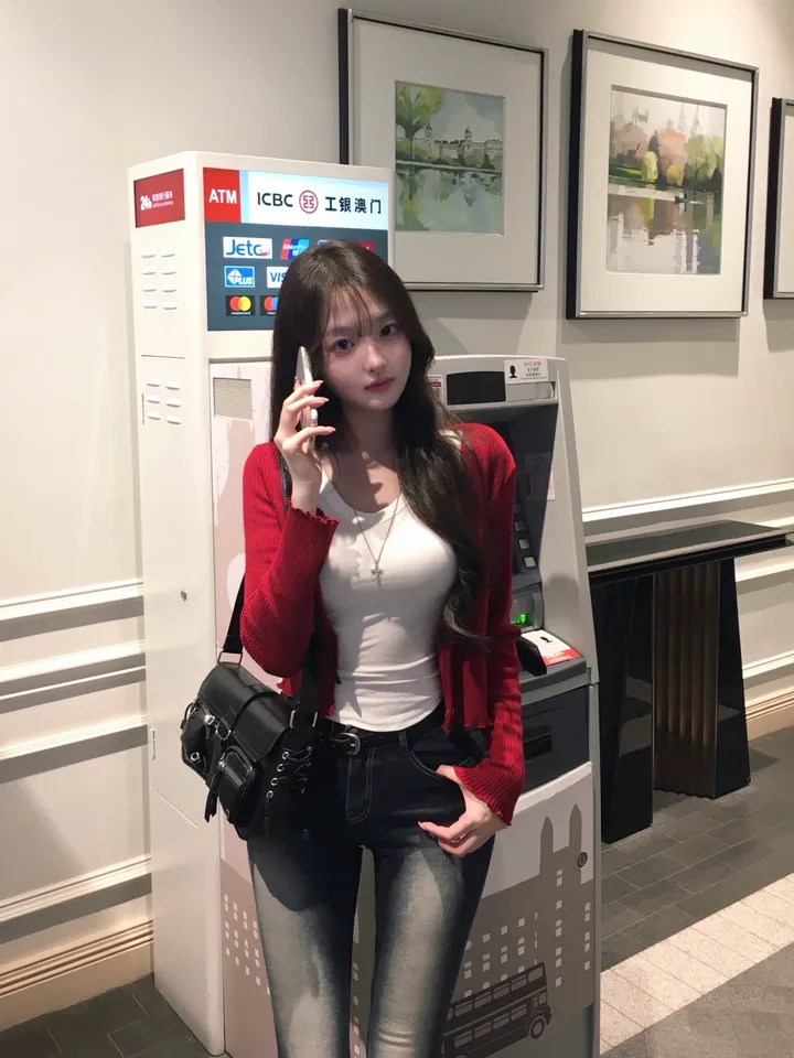 [ 색감예쁜 ] 카니 골지 레드 크롭 가디건 상세 이미지 16